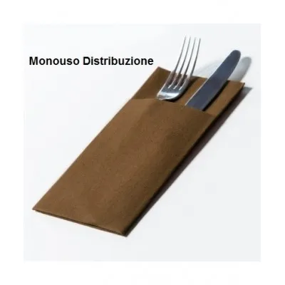 POCKET TOVAGLIOLO PORTAPOSATA AIRLAID 40X40 CARTA A SECCO CAFFEx27 25PZ - 1