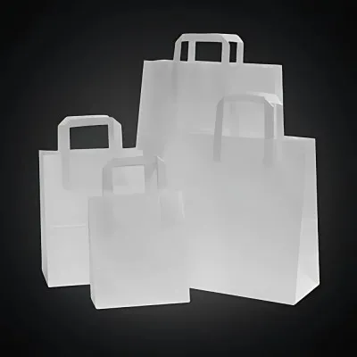SACCHETTO LUNCH BIANCO 300PZ F.TO 26X26+18 - 1