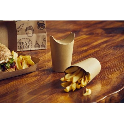 COPPA BICCHIERE FRITTO AVANA TONDA 8.5X8.5 14.5h 470ml 50PZ - 1