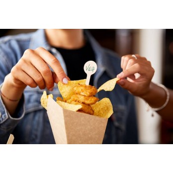 CONO DA FRITTI CARTA KRAFT AVANA/B.CO CM7X7X17.5H 200ML 50PZ - 2